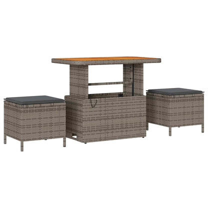 vidaXL Salon de jardin avec coussins et rangements 12 pcs Gris