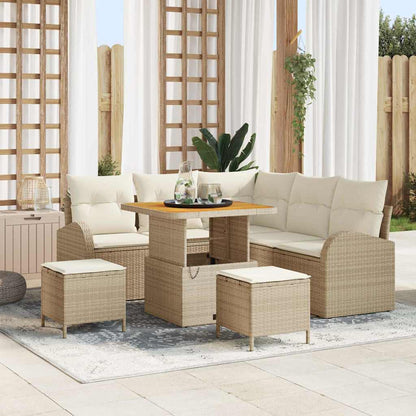 vidaXL Ensemble de canapés de jardin avec coussins et rangements 8 pcs Beige et Crème