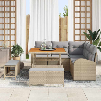 vidaXL Salon de jardin avec coussins 8 pcs Beige et Gris clair
