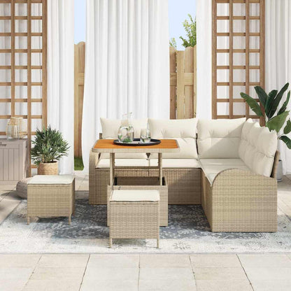 vidaXL Ensemble de canapés de jardin avec coussins et rangements 8 pcs Beige et Crème