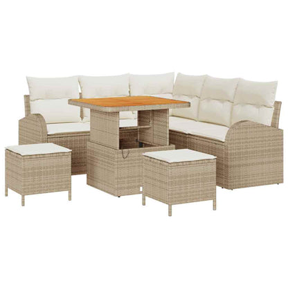 vidaXL Ensemble de canapés de jardin avec coussins et rangements 8 pcs Beige et Crème