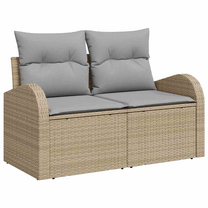 Garten-Sofa-Set mit Kissen mit Kissen 9 pcs Beige und Hellgrau