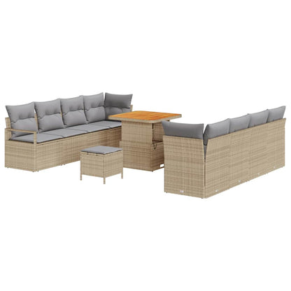 Garten-Sofa-Set mit Kissen Beige und Hellgrau 80 x 80 x 71 cm
