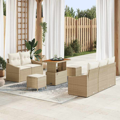 vidaXL Ensemble de canapés de jardin avec coussins et rangements 8 pcs Beige et Crème