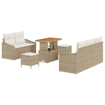 vidaXL Ensemble de canapés de jardin avec coussins et rangements 8 pcs Beige et Crème