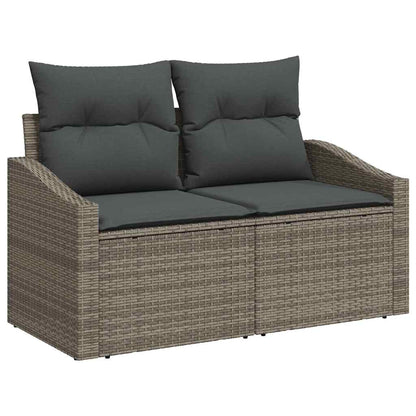 vidaXL Salon de jardin avec coussins et espace de rangement 8 pcs Gris