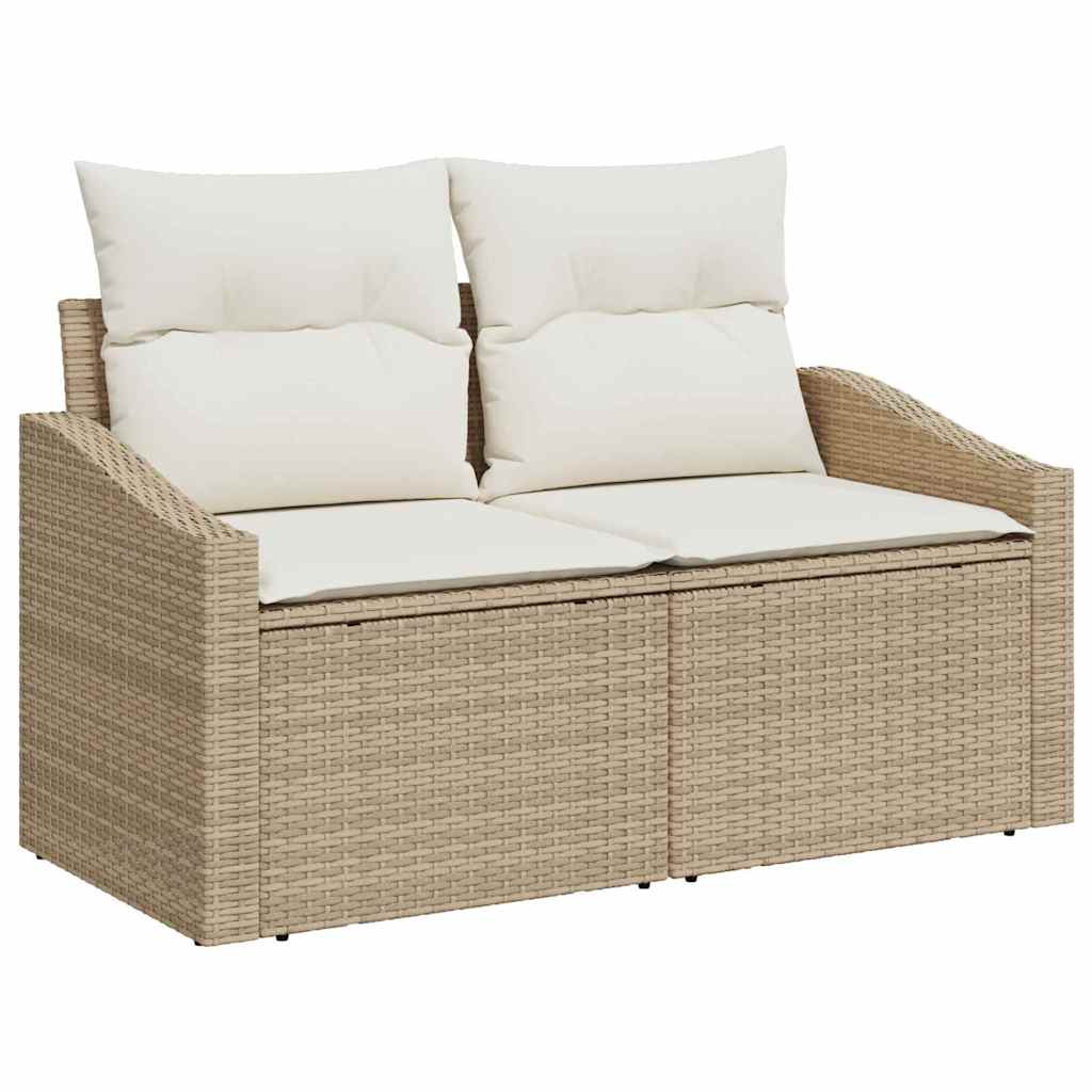 vidaXL Ensemble de canapés de jardin avec coussins et rangements 13 pcs Beige résine tressée