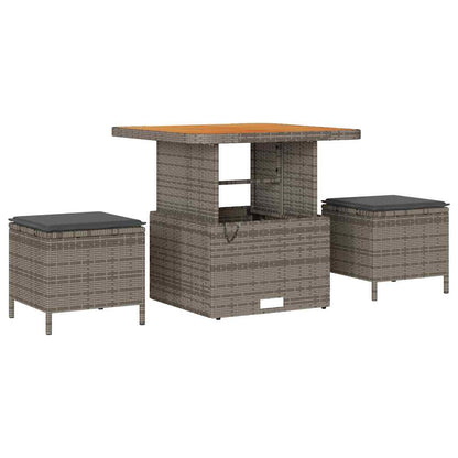 vidaXL Gartensofa-set mit Kissen mit Speicher 13 pcs Grau Poly Rattan