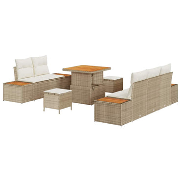 vidaXL Ensemble de canapés de jardin avec coussins et rangements 8 pcs Beige et Crème
