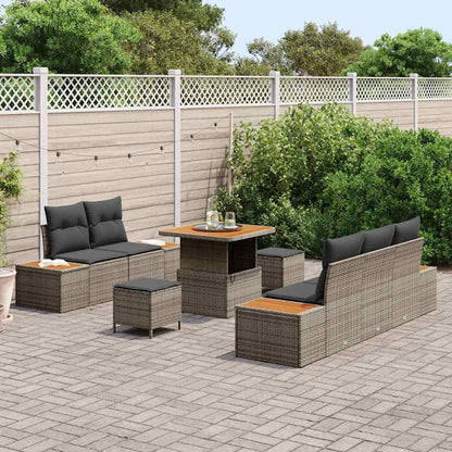 vidaXL Garten-Sofa-Set mit Kissen 8 pcs Hellgrau und Dunkelgrau