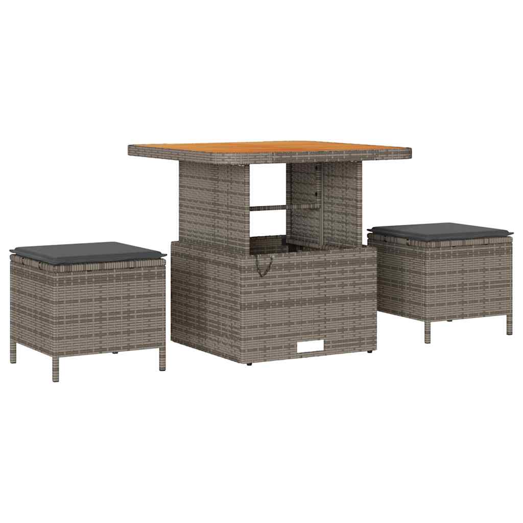 vidaXL Gartensofa-set mit Kissen 13 pcs Grau Poly-Rattan
