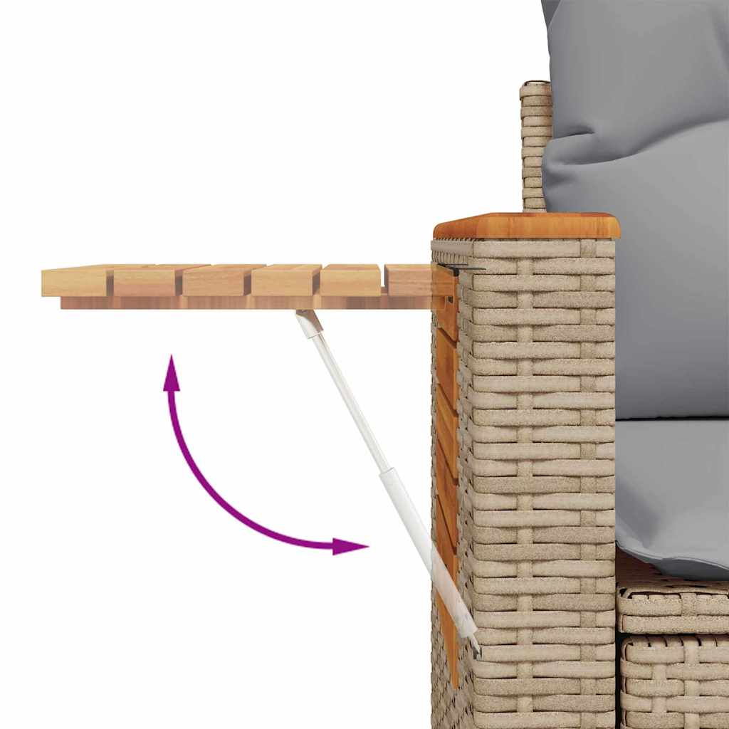 vidaXL Gartensofa-set mit Kissen 13 pcs Beige und Hellgrau Poly-Rattan