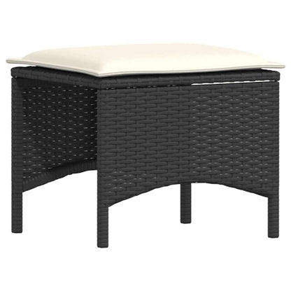 vidaXL 4tlg. Garten-Sofagarnitur mit Kissen L-Form Schwarz Poly Rattan