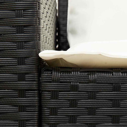 vidaXL 4tlg. Garten-Sofagarnitur mit Kissen L-Form Schwarz Poly Rattan