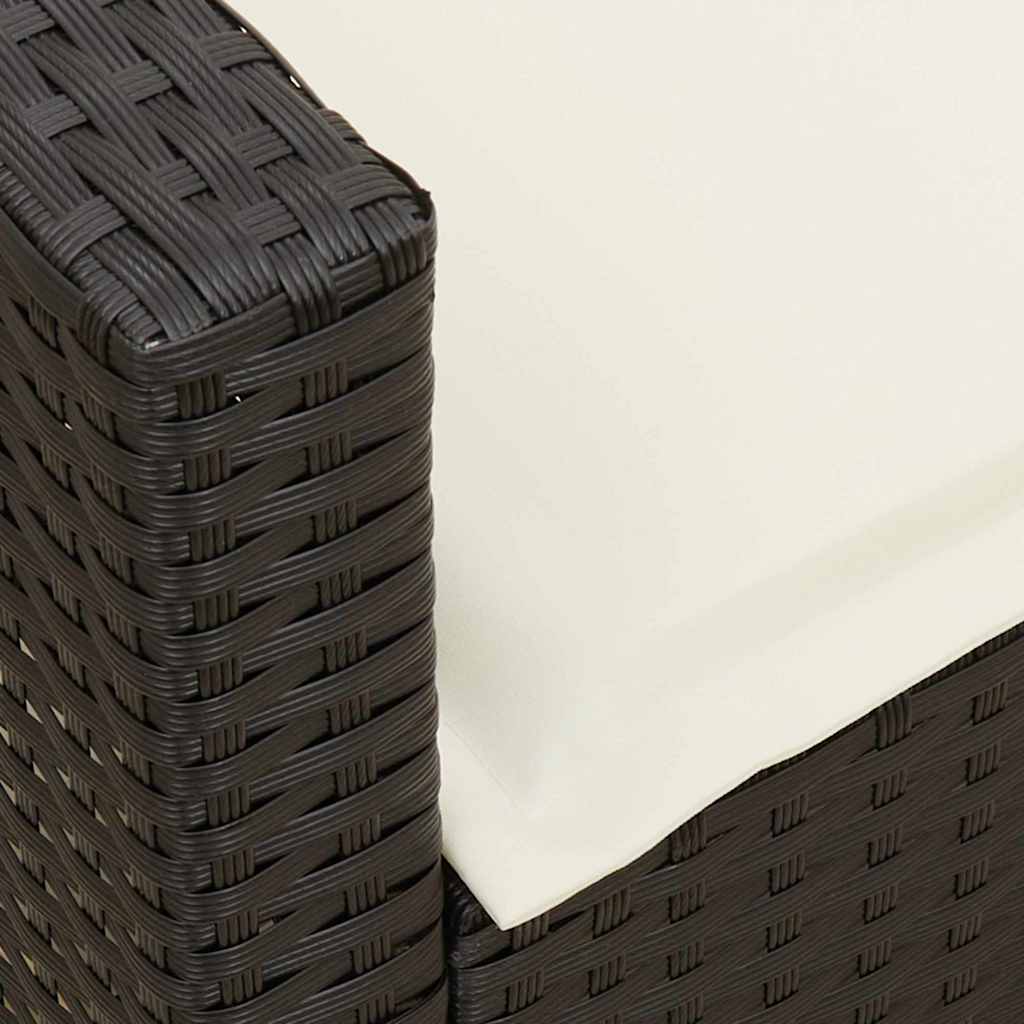 vidaXL 4tlg. Garten-Sofagarnitur mit Kissen L-Form Schwarz Poly Rattan