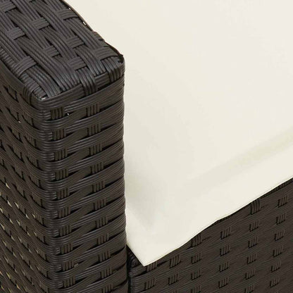 vidaXL 4tlg. Garten-Sofagarnitur mit Kissen L-Form Schwarz Poly Rattan