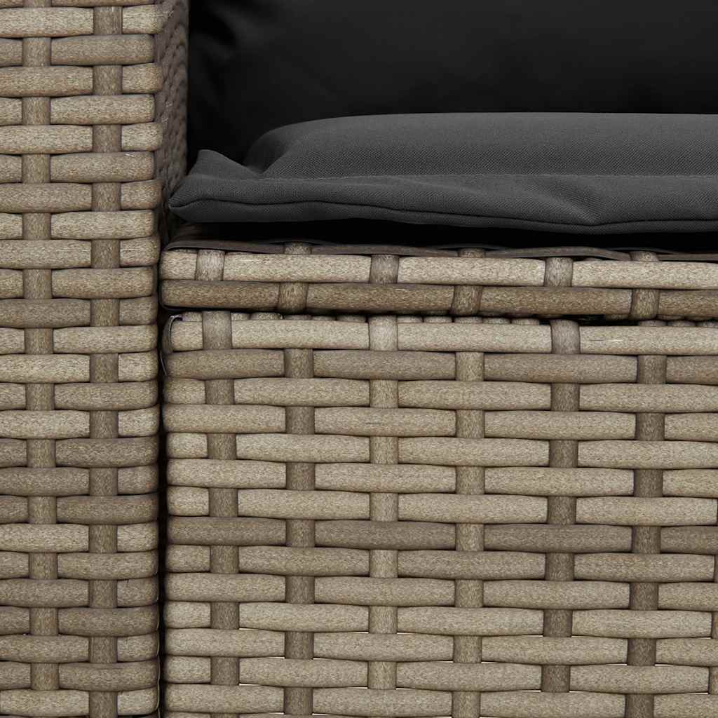 vidaXL 4-tlg. Garten-Sofagarnitur mit Kissen L-Form Grau Poly Rattan