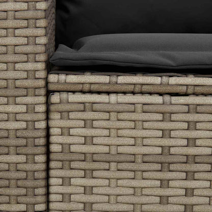 vidaXL 4-tlg. Garten-Sofagarnitur mit Kissen L-Form Grau Poly Rattan