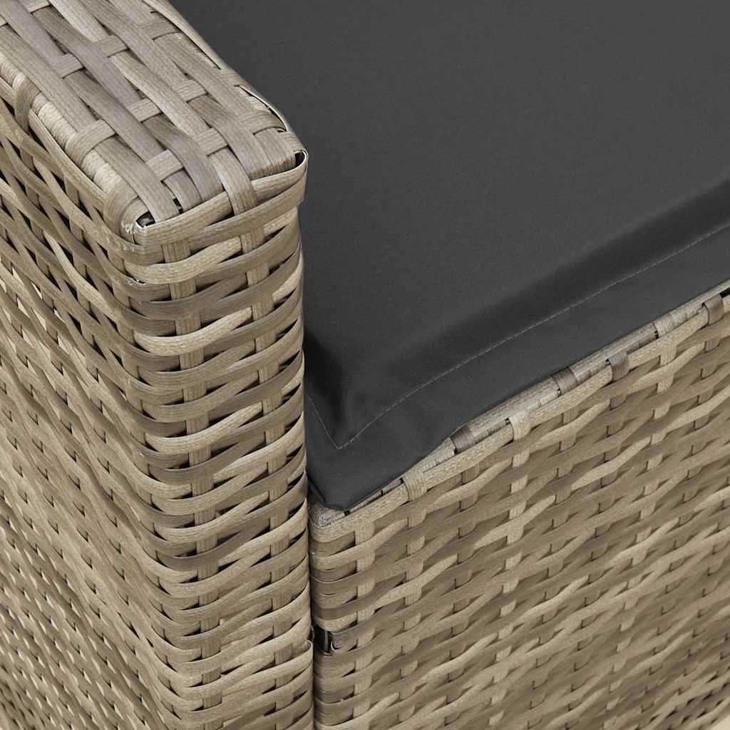 vidaXL 4-tlg. Garten-Sofagarnitur mit Kissen L-Form Grau Poly Rattan