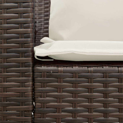 Gartensofa mit Kissen Braun Poly Rattan