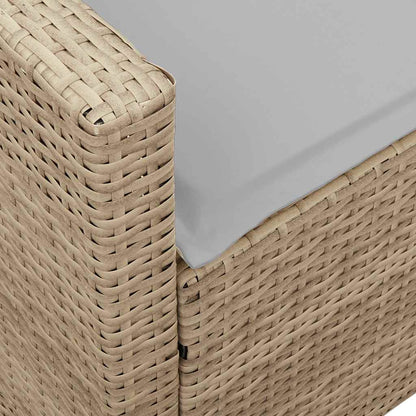 Gartensofa mit Kissen Beige Poly Rattan