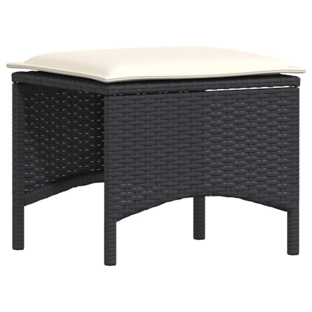 4-tlg. Garten-Sofagarnitur mit Kissen Schwarz Poly Rattan