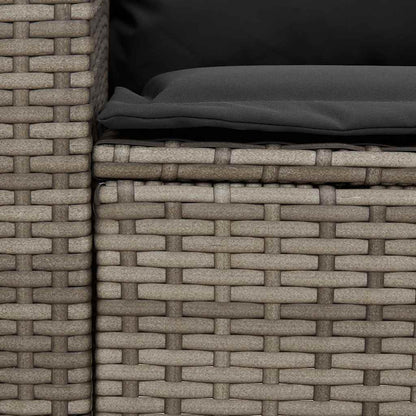 vidaXL 4-tlg. Garten-Sofagarnitur mit Kissen Grau Poly Rattan