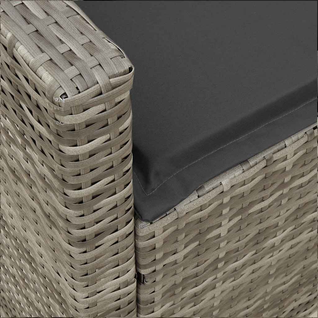 vidaXL 4-tlg. Garten-Sofagarnitur mit Kissen Grau Poly Rattan