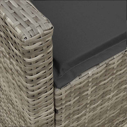vidaXL 4-tlg. Garten-Sofagarnitur mit Kissen Grau Poly Rattan