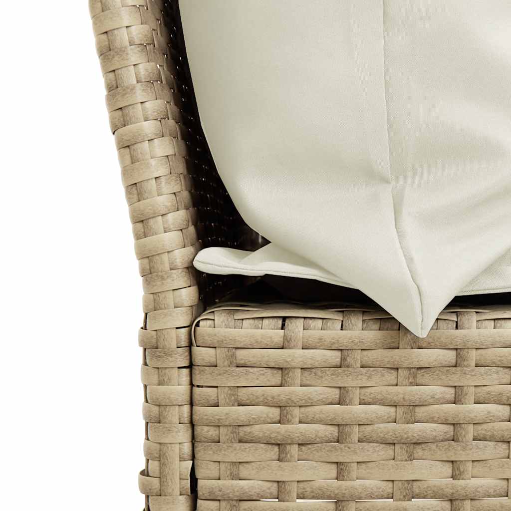 vidaXL 4-tlg. Garten-Sofagarnitur mit Kissen Beige Poly Rattan
