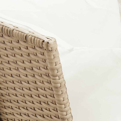 vidaXL 4-tlg. Garten-Sofagarnitur mit Kissen Beige Poly Rattan