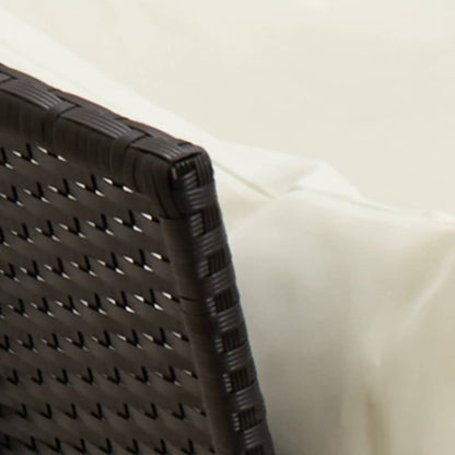 3-tlg. Garten-Sofagarnitur mit Kissen Schwarz Poly Rattan