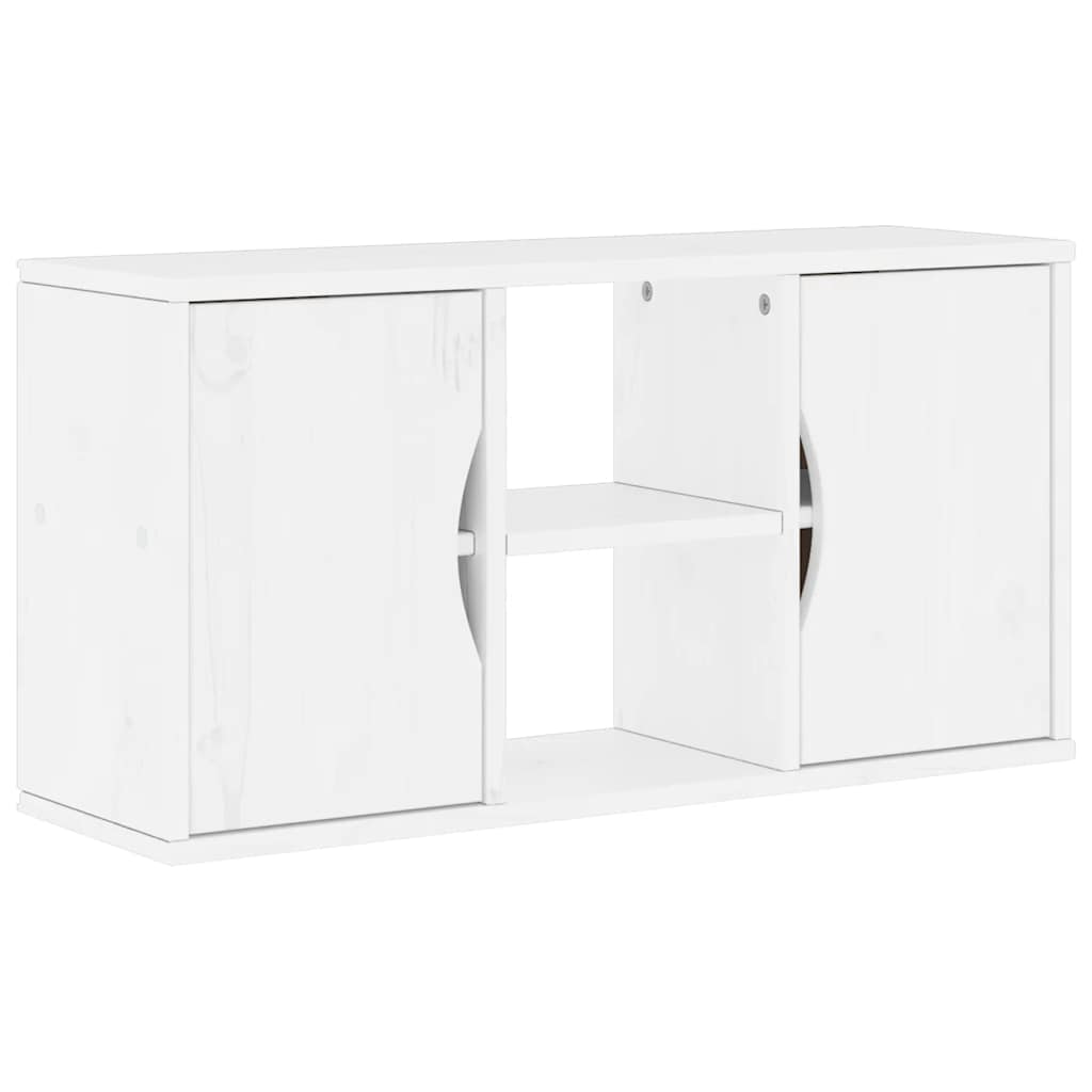 vidaXL Meuble TV mural 4 pcs avec rangement ODDA Blanc Bois de pin massif