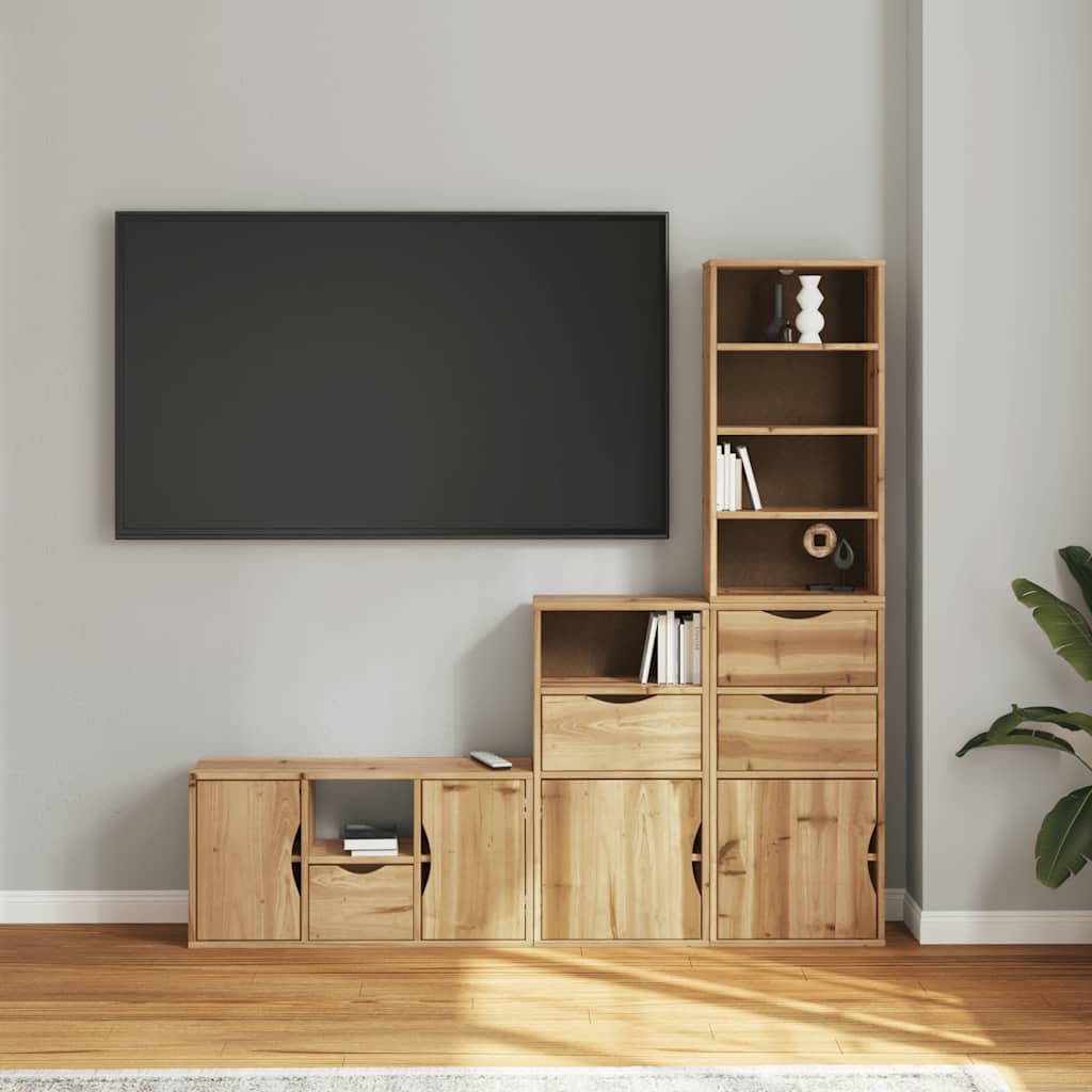 vidaXL Meuble TV 4 pcs avec rangements ODDA Pin massif