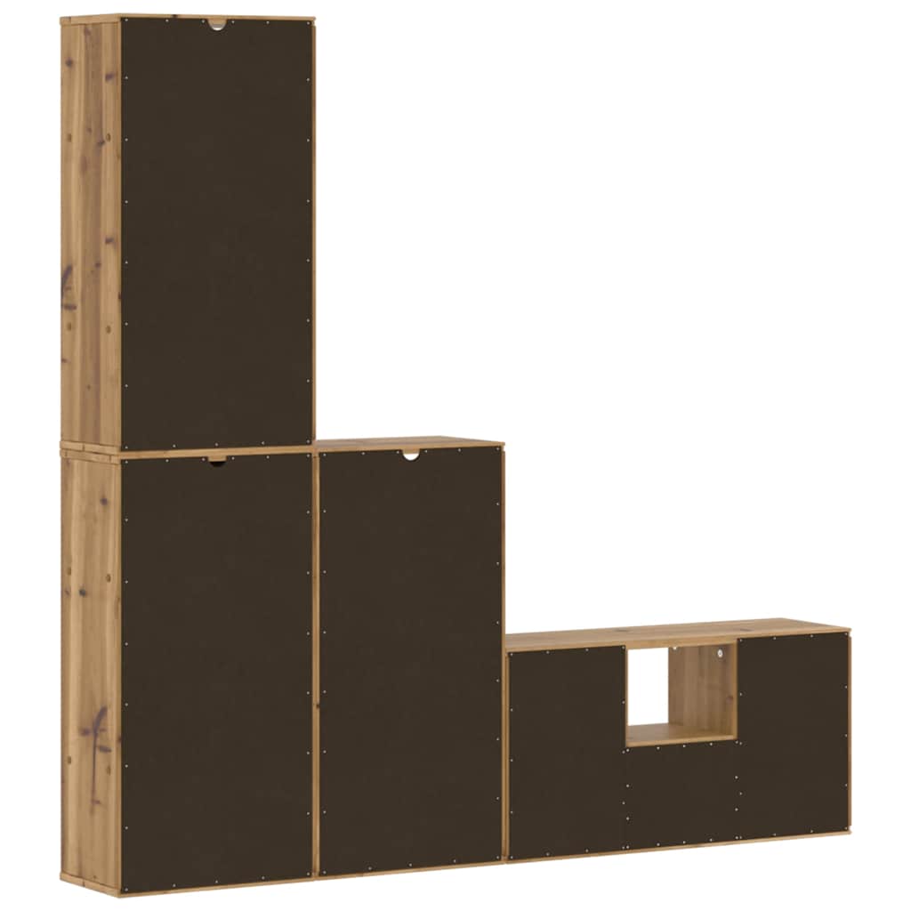 vidaXL Meuble TV 4 pcs avec rangements ODDA Pin massif