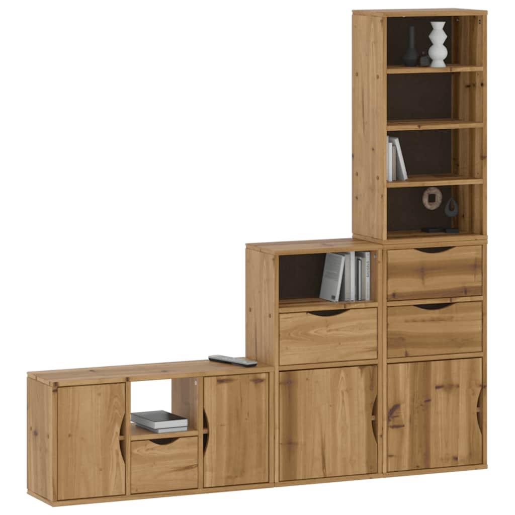 vidaXL Meuble TV 4 pcs avec rangements ODDA Pin massif