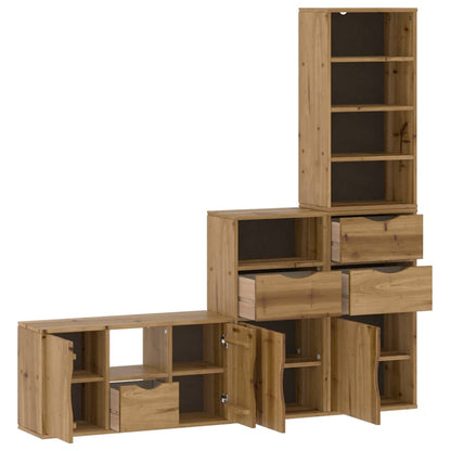 vidaXL Meuble TV 4 pcs avec rangements ODDA Pin massif
