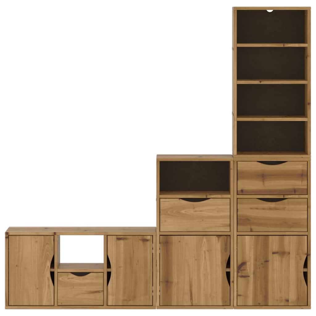 vidaXL Meuble TV 4 pcs avec rangements ODDA Pin massif