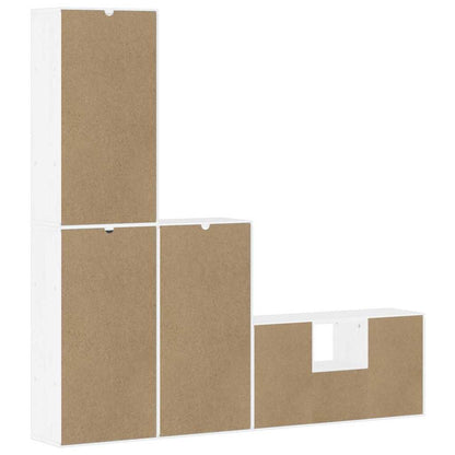 vidaXL Meuble TV 4 pcs avec rangement ODDA Blanc Bois de pin massif