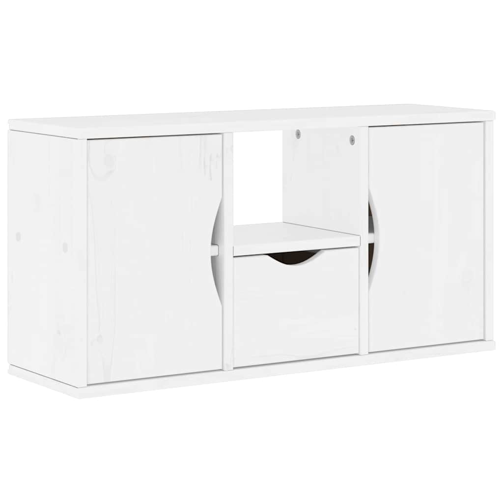 vidaXL Meuble TV 4 pcs avec rangement ODDA Blanc Bois de pin massif