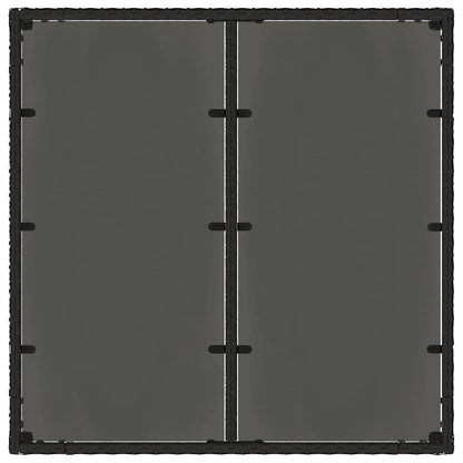 Garten Essgruppe 3 pcs Schwarz Poly-Rattan