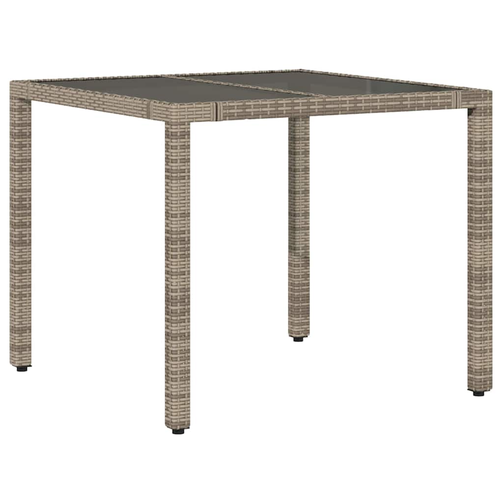 vidaXL Garten Essgruppe 3 pcs Grau Poly-Rattan