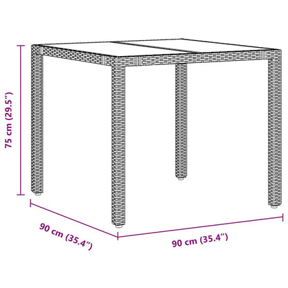 vidaXL Garten Essgruppe 3 pcs Grau Poly-Rattan