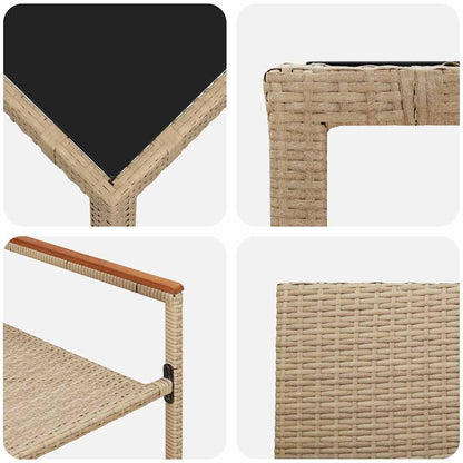 Garten Essgruppe 3 pcs Beige Poly-Rattan