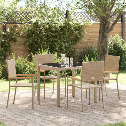 vidaXL Garten Essgruppe 5 pcs Beige Poly-Rattan