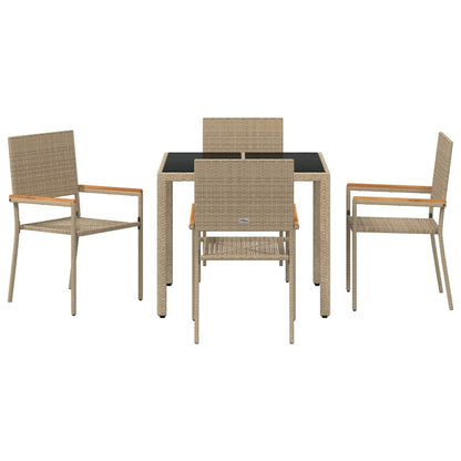 vidaXL Garten Essgruppe 5 pcs Beige Poly-Rattan