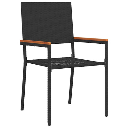 vidaXL Ensemble repas de jardin 5 pcs résine tressée noir