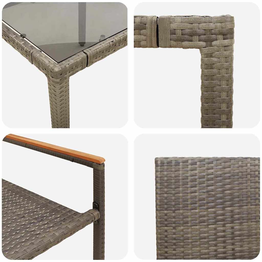 vidaXL Salon de jardin à manger 5 pcs gris résine tressée