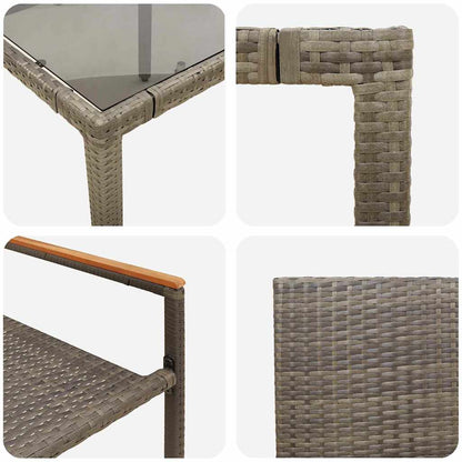 vidaXL Salon de jardin à manger 5 pcs gris résine tressée