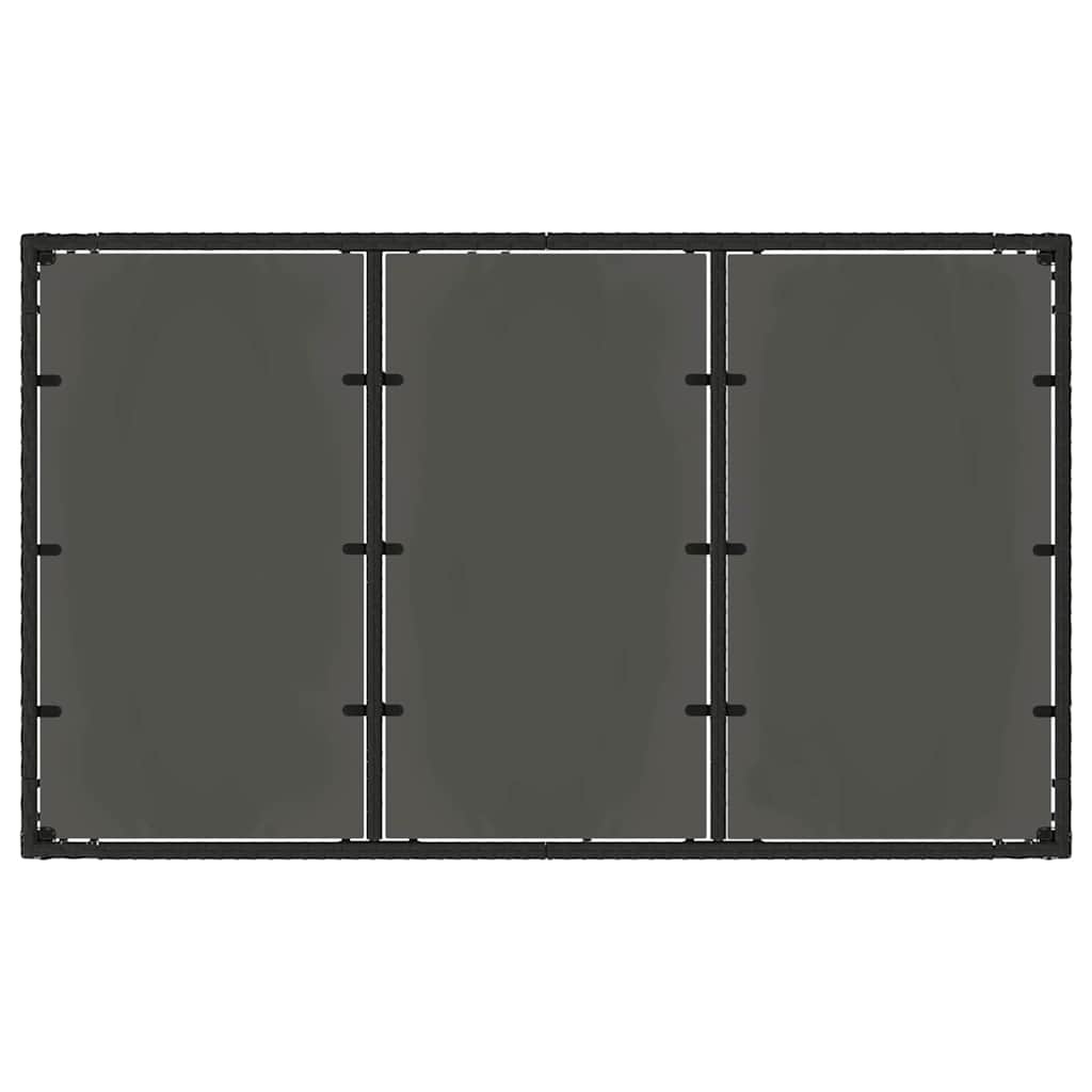 vidaXL Garten Essgruppe 7 pcs Schwarz Poly-Rattan